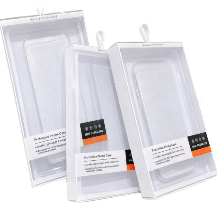 Custom Clear PVC Plastic Phone Case Packaging Box | Hanging Retail Display Box For Mobile Accessories